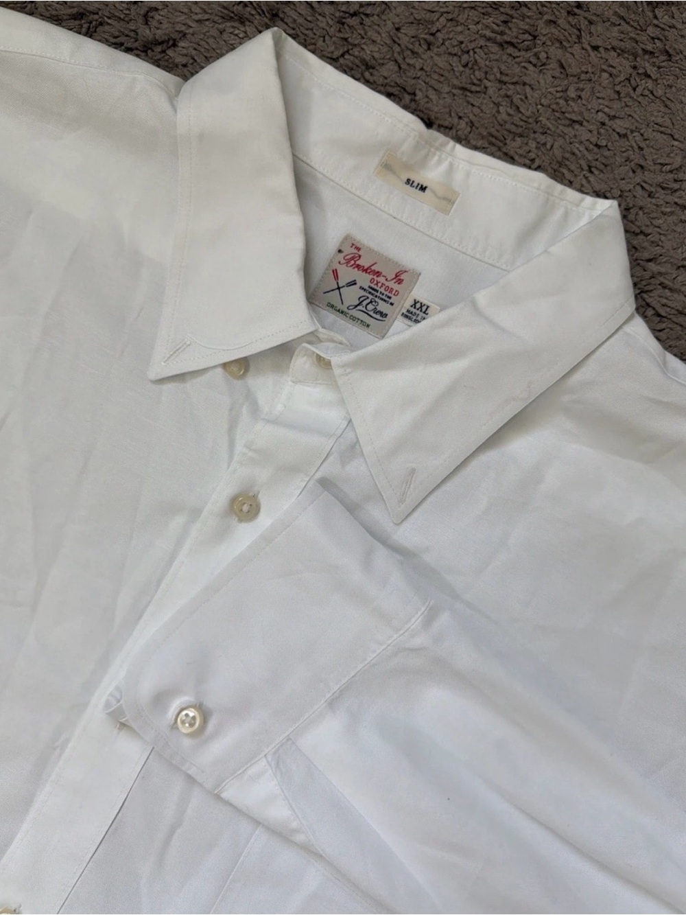 J. Crew White Men's Dress Shirt - Slim Collar